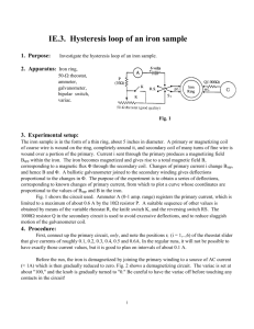 IE.3. Hysteresis loop of an iron sample