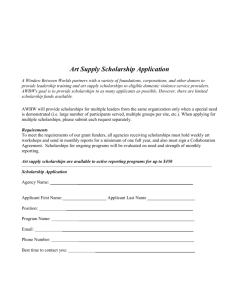 Art Supply Scholarship Application