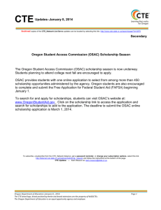 Oregon Student Access Commission Scholarships