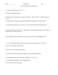 AP Quiz on Modern and Atomic Physics