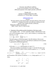 Necessary and sufficient conditions