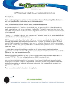 ADA Paratransit Eligibility Application and Instructions