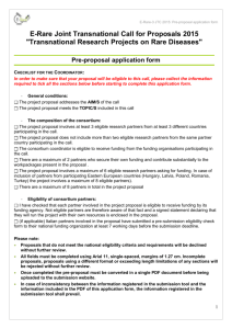 Pre-proposal form E-Rare JTC 2015