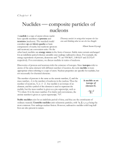 Nuclides - composite particles of nucleons