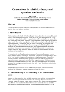 Conventions in relativity theory and quantum mechanics