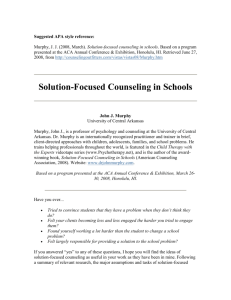 Solution-Focused Counseling in Schools