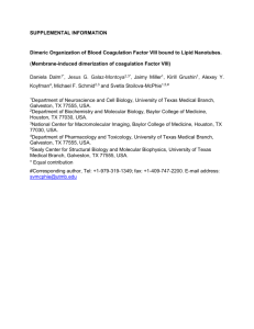 SUPPLEMENTAL INFORMATION Dimeric Organization of Blood
