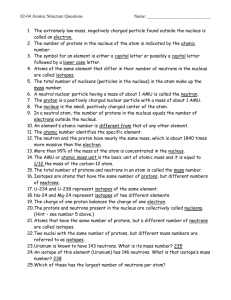 02-04 Atomic Structure Worksheet - Answers