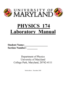 Phys 174 Outine & Preface F97 - TerpConnect