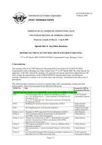 REPORT OF THE ICAO NSP SPECTRUM SUB