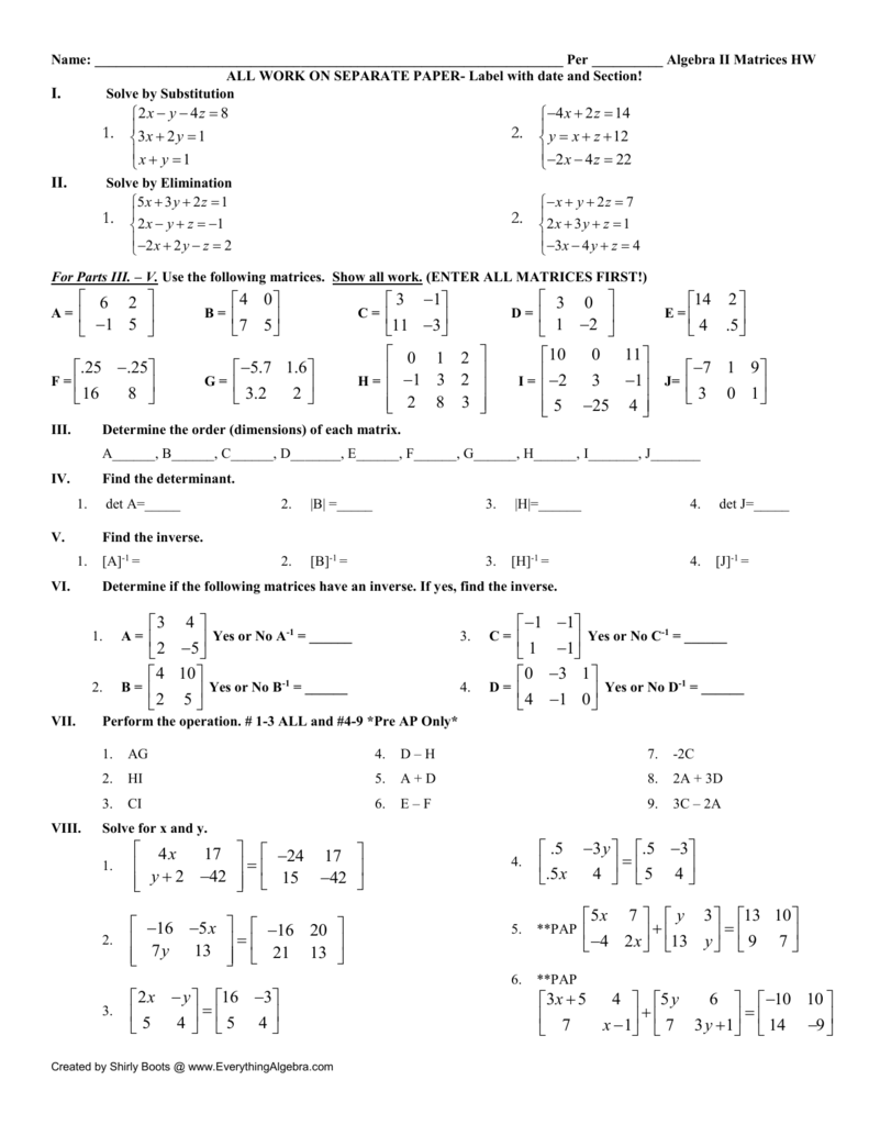 matrices-worksheet-4