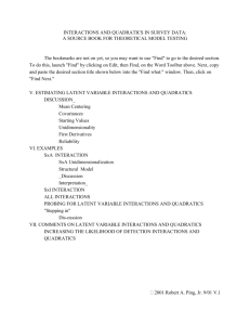 v. estimating latent variable interactions and quadratics