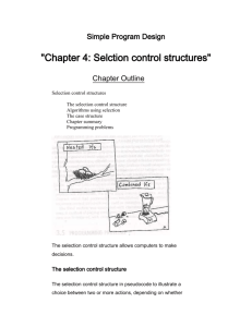 Selection Control Structure