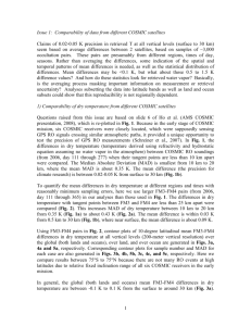 Issue 1: Comparability of data from different COSMIC satellites