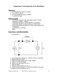 Experiment: Converting AC into DC