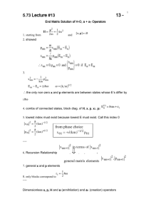 1 5.73 Lecture #13 13 - End Matrix Solution of H