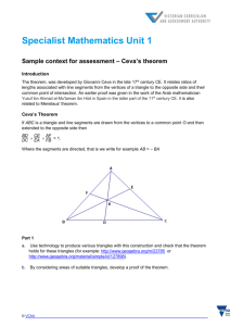 Sample context for assessment Ceva`s theorem