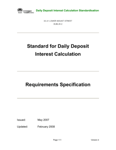 Deposit Interest Calculation Standard