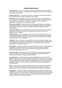 Qualitative research glossary