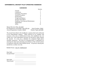 experimental aircraft pilot operating handbook