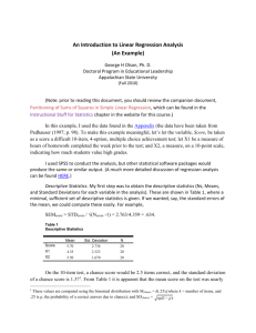 An Introduction to Linear Regression Analysis (An Example) George