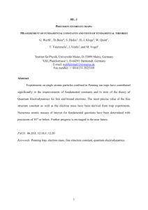 Precision studies in traps: Measurement of fundamental constants