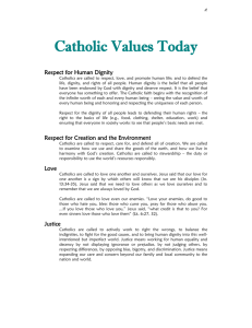 Catholic Values Today Handout