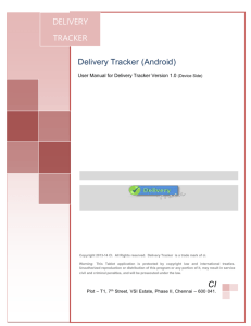 2 Installing Delivery Tracker on your Device