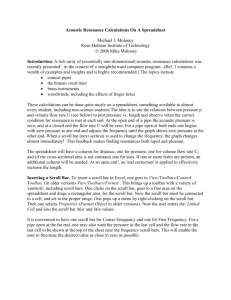 Acoustic Resonance Calculations On A Spreadsheet - Rose