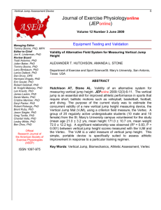 Validity of an alternative system for measuring vertical jump height.