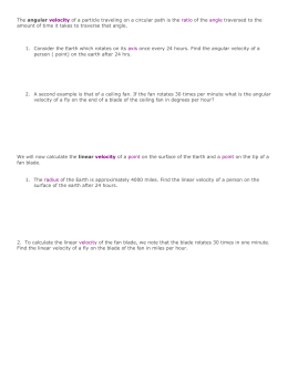 Linear and Angular Velocity Worksheet w/Answers