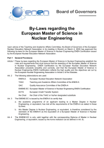 On behalf of the Board of Governors of the European Nuclear
