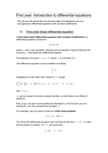 Introduction to differential equations