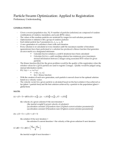 Particle Swarm Optimization: Applied to Registration