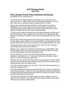 Perry Nuclear Power Plant withstood earthquake
