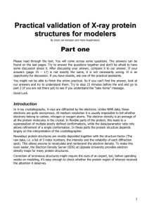Practical validation of X-ray protein structures for modelers
