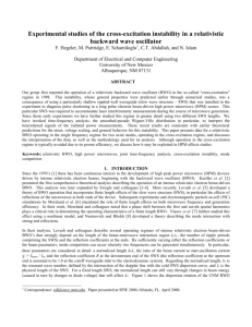 Experimental studies of the cross-excitation instability in a relativistic