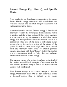 Internal Energy, Heat, and Specific Heat