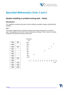 Sample modelling or problem-solving task – Geese