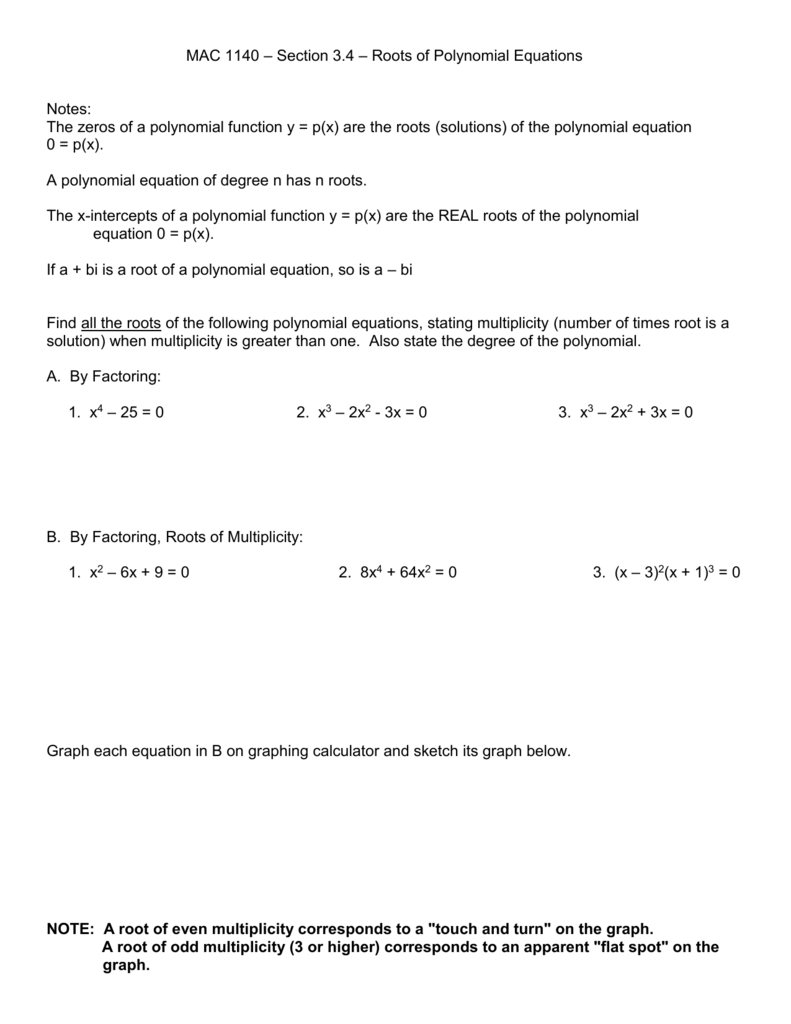 20.20 Solving Polynomial Equations Inside Solving Polynomial Equations Worksheet Answers