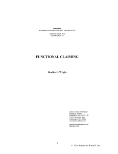 Functional Claiming - Banner & Witcoff, Ltd.