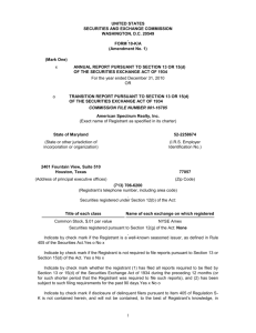 PART I - American Spectrum Properties