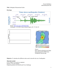 Earthquake Measurement Scales