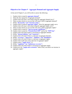 Chapter 9: Aggregate Demand and Aggregate Supply