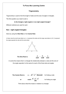 Trigonometry for non-right angled triangles