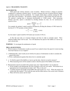 1 Lab 1.1 Measuring Velocity