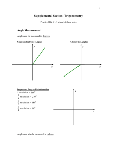 Supplemental Notes Trigonometry