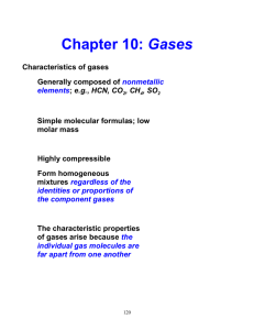 Chapter 10: Gases
