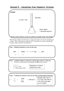 National 5 - Calculations from Volumetric titrations