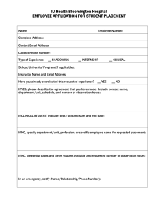 Student Placement Employee Data Form
